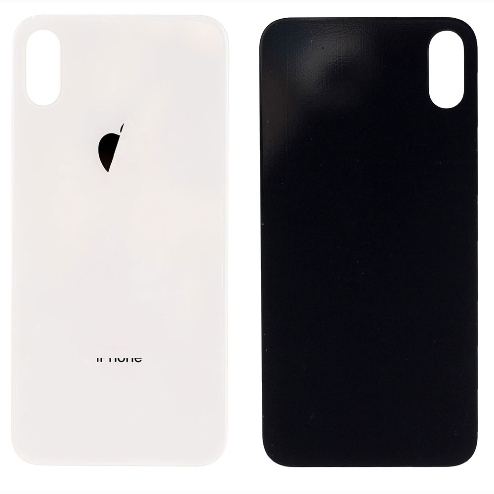 Vitre arrière iPhone X Blanc – Avec logo + Adhésif